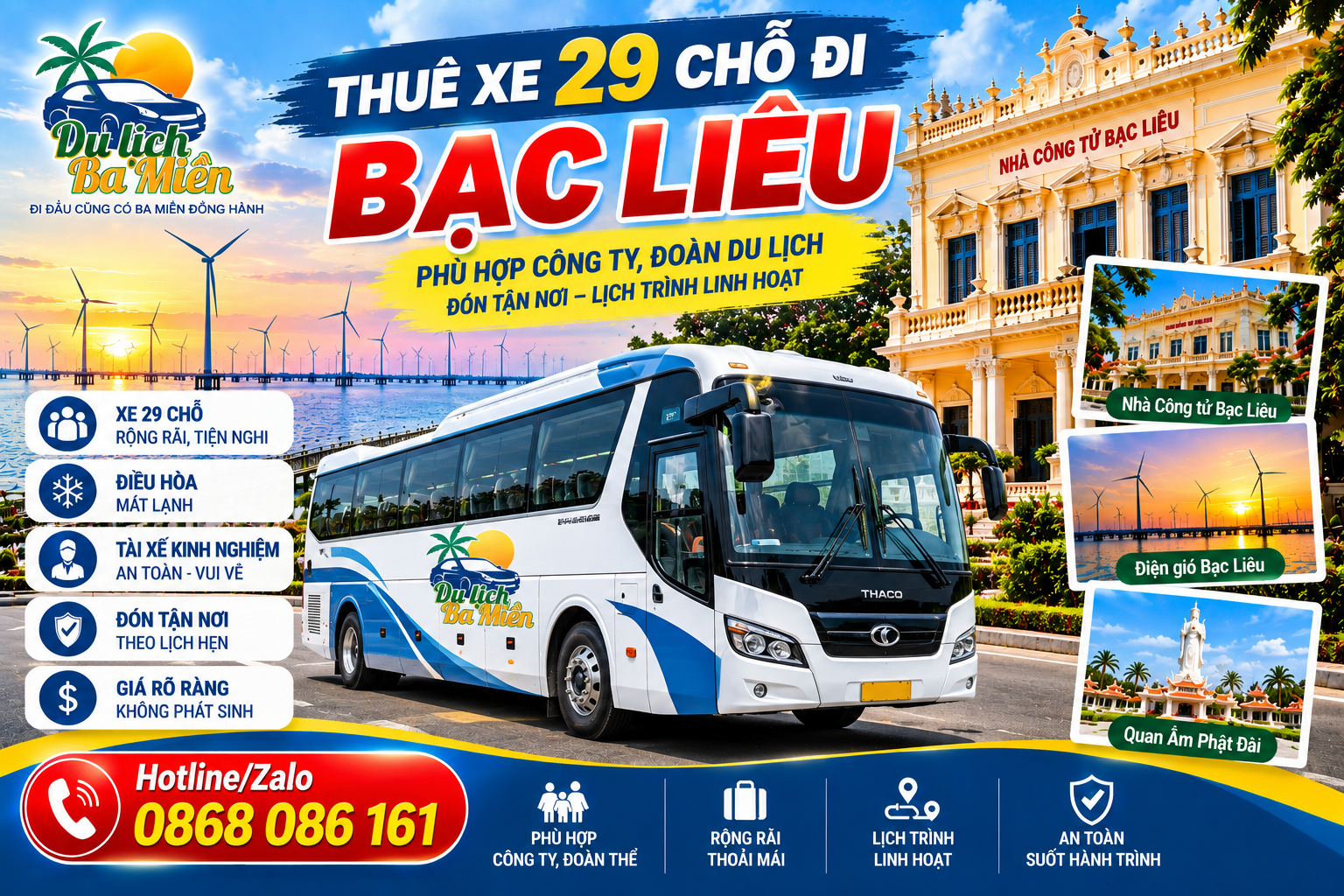 Thu&ecirc; Xe 29 Chỗ Đi Bạc Li&ecirc;u
