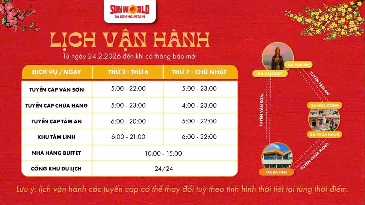 giờ mở cửa N&uacute;i B&agrave; Đen