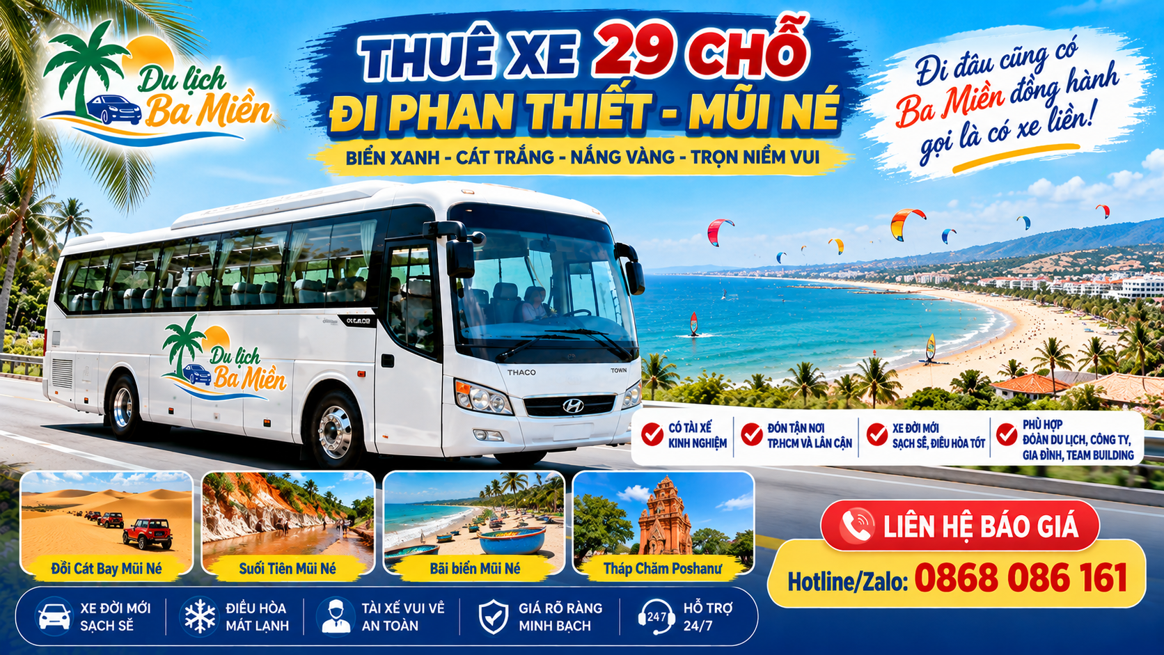 Thu&ecirc; xe 29 chỗ đi Phan Thiết &ndash; Mũi N&eacute;